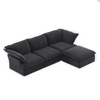 123  Upholstered Sectional Sofa Minimalist Velvet Couch