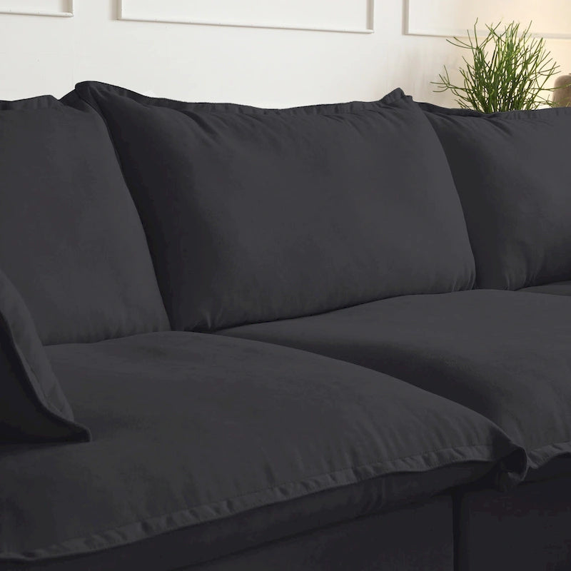 123  Upholstered Sectional Sofa Minimalist Velvet Couch