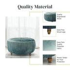 Helena Velvet Round Ottoman