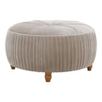 Helena Velvet Round Ottoman