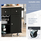 Kitchen Storage Island with Drop Leaf and Power Outlet For Dining Room