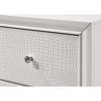 Kym 4 Piece Frost LED Faux Leather Upholstered Tufted Panel Bedroom Set
