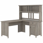 Bush Furniture Salinas 60W L Shaped Desk with Storage Hutch