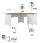 Bush Furniture Salinas 60W L Shaped Desk with Storage Hutch