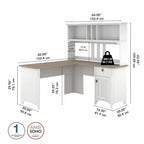 Bush Furniture Salinas 60W L Shaped Desk with Storage Hutch