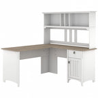 Bush Furniture Salinas 60W L Shaped Desk with Storage Hutch