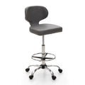 PU Leather Office Chair Swivel Adjustable Rolling Stool with Wheels