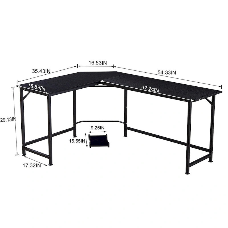 MCombo Corner L-Shape Gaming Desk, MDF 7121