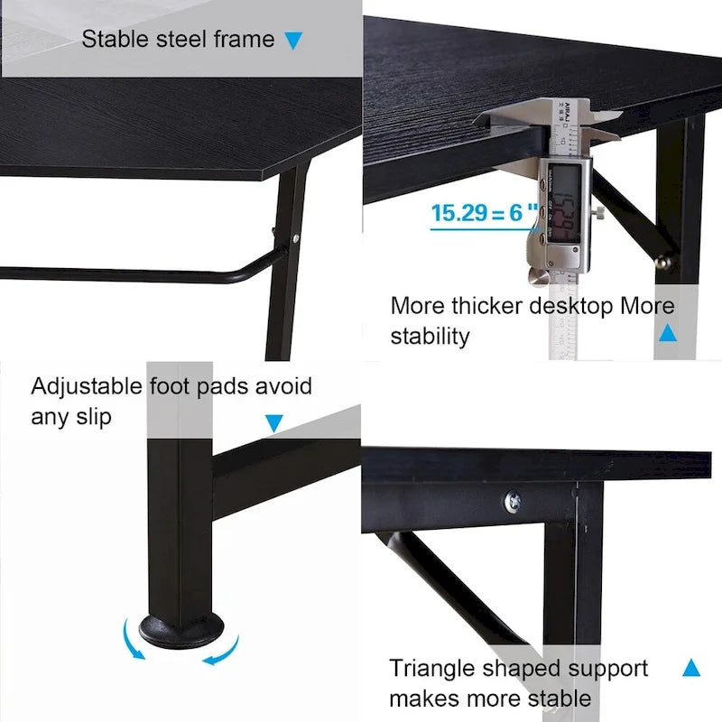 MCombo Corner L-Shape Gaming Desk, MDF 7121