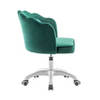 Porthos Home Taio Scalloped Velvet Office Chair with Nylon Base