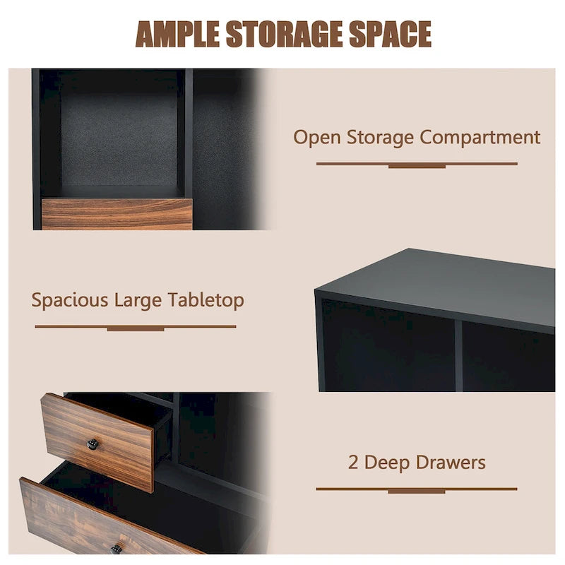 Wood Mobile Filing Cabinet Large Storage Cabinet Printer Stand