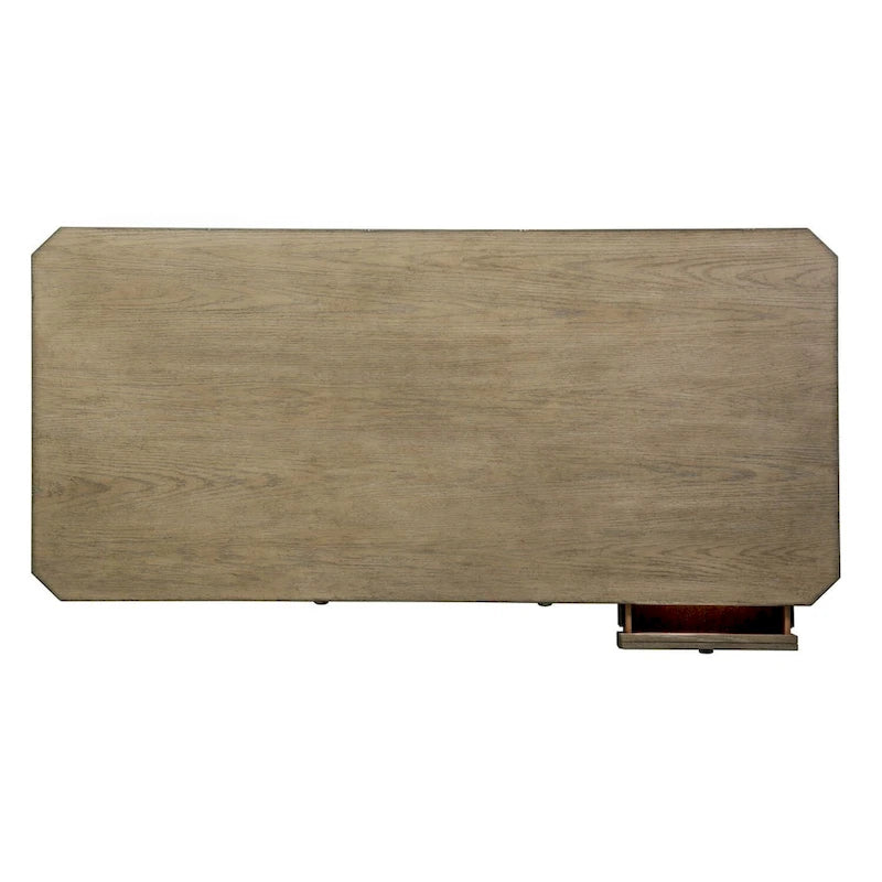 Copper Grove Simply Elegant White, Brown, & Heathered Taupe Writing Desk