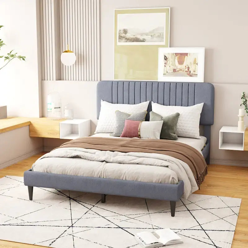 Queen Size Upholstered Platform Bed
