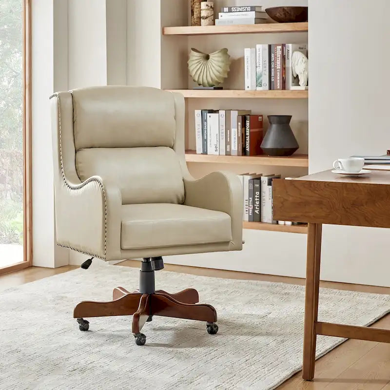 Pete Faux Leather Adjustable Height Swivel Executive Chair with Tilt Mechanism by