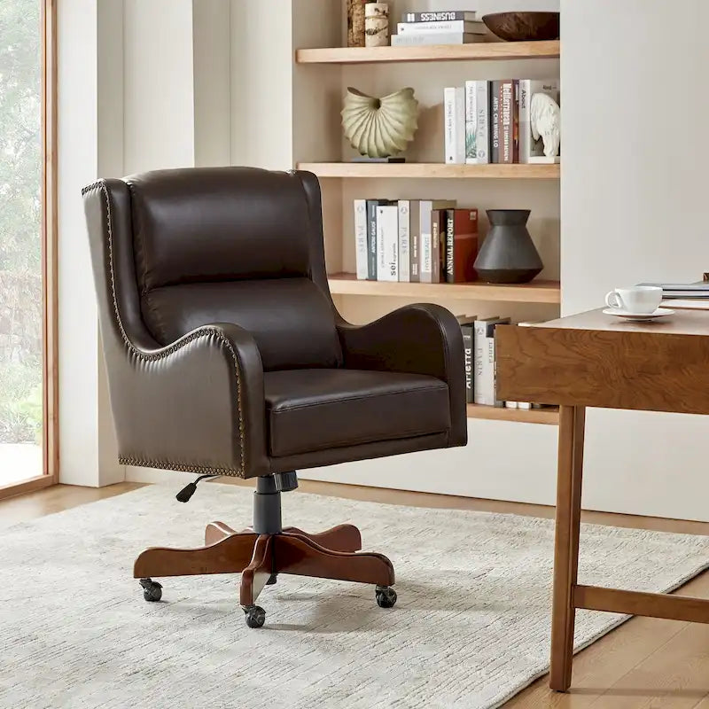 Pete Faux Leather Adjustable Height Swivel Executive Chair with Tilt Mechanism by