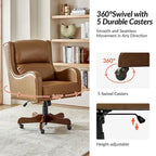 Pete Faux Leather Adjustable Height Swivel Executive Chair with Tilt Mechanism by