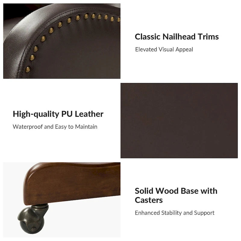 Pete Faux Leather Adjustable Height Swivel Executive Chair with Tilt Mechanism by