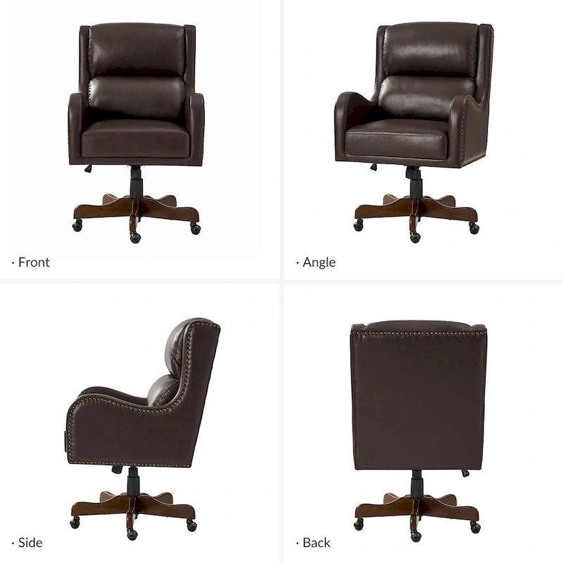 Pete Faux Leather Adjustable Height Swivel Executive Chair with Tilt Mechanism by