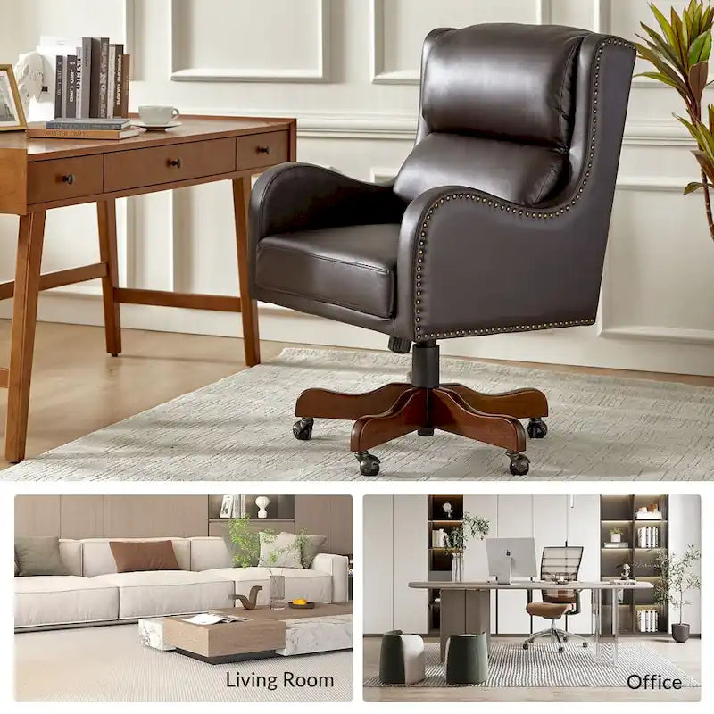 Pete Faux Leather Adjustable Height Swivel Executive Chair with Tilt Mechanism by
