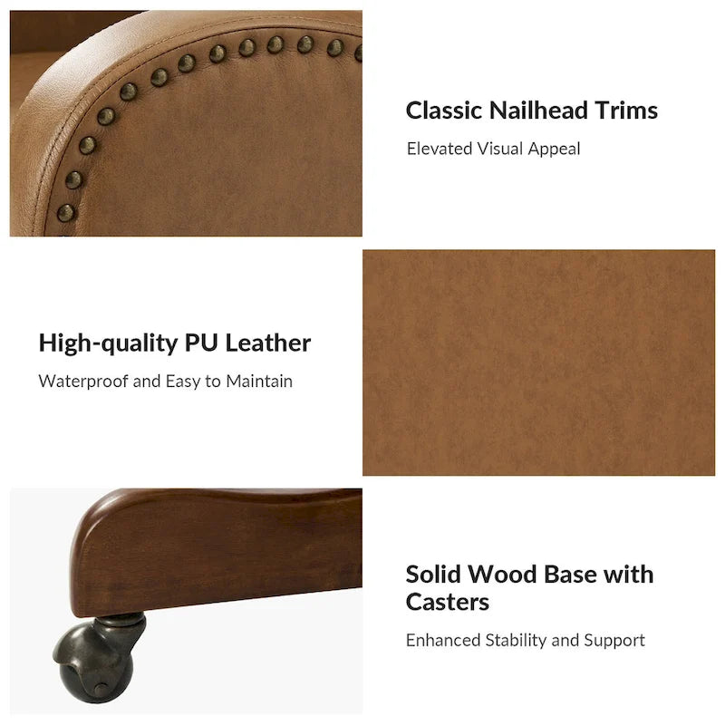 Pete Faux Leather Adjustable Height Swivel Executive Chair with Tilt Mechanism by