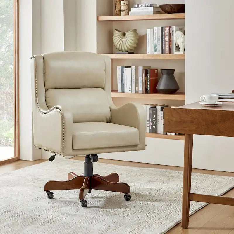 Pete Faux Leather Adjustable Height Swivel Executive Chair with Tilt Mechanism by