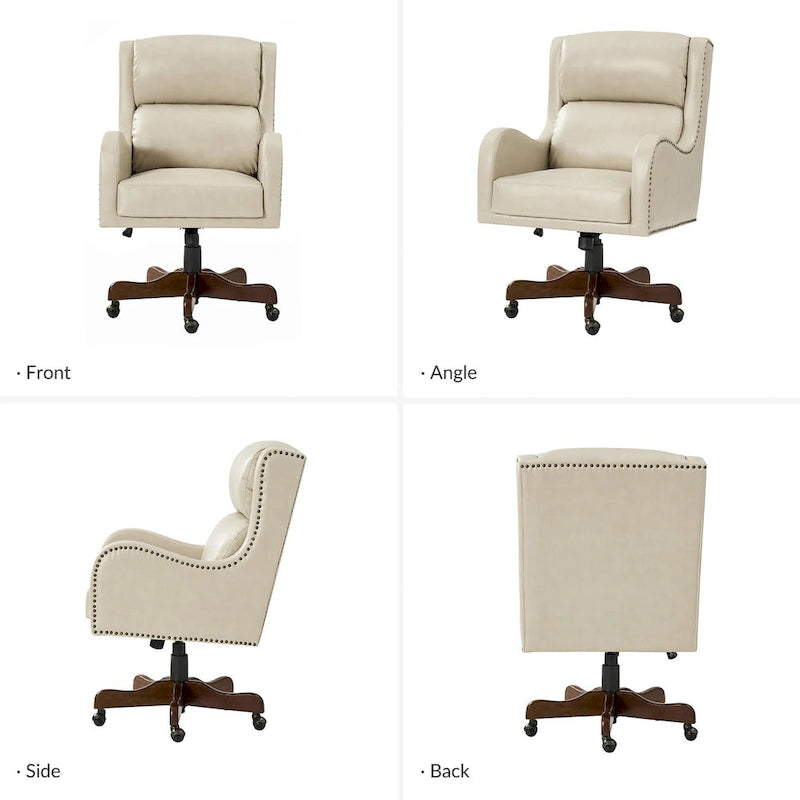 Pete Faux Leather Adjustable Height Swivel Executive Chair with Tilt Mechanism by