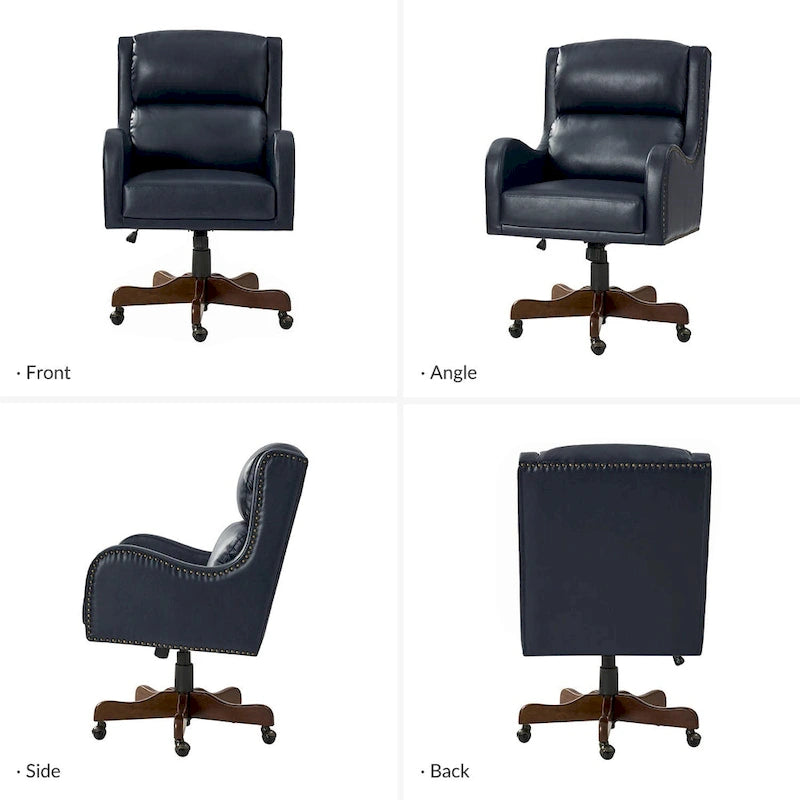Pete Faux Leather Adjustable Height Swivel Executive Chair with Tilt Mechanism by