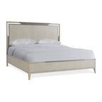 Roundhill Furniture Mantalia Solid Wood Bedroom Set, Panel Bed, Dresser, Mirror, 2 Nightstands, Chest, and Bench, Champagne