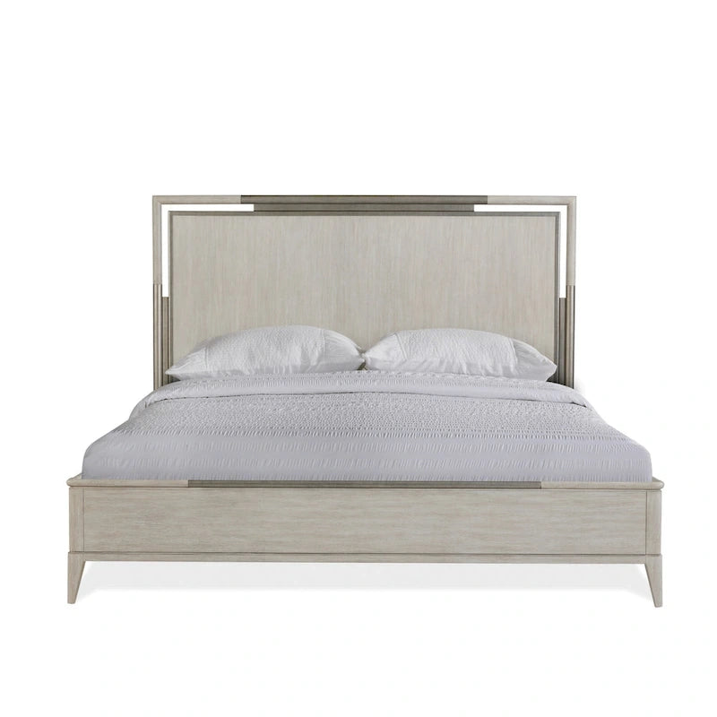 Roundhill Furniture Mantalia Solid Wood Bedroom Set, Panel Bed, Dresser, Mirror, 2 Nightstands, Chest, and Bench, Champagne