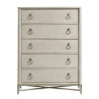 Roundhill Furniture Mantalia Solid Wood Bedroom Set, Panel Bed, Dresser, Mirror, 2 Nightstands, Chest, and Bench, Champagne
