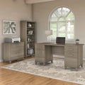  60W Office Desk with Cabinet and 5 Shelf Bookcase