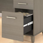 60W Office Desk with Cabinet and 5 Shelf Bookcase