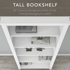 60W Office Desk with Cabinet and 5 Shelf Bookcase