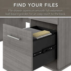 60W Office Desk with Cabinet and 5 Shelf Bookcase