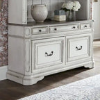 Antique White Weathered Bark Credenza