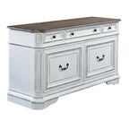 Antique White Weathered Bark Credenza