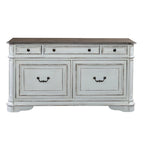 Antique White Weathered Bark Credenza