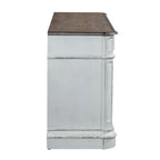Antique White Weathered Bark Credenza