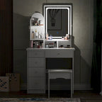 31.5  Wide Dresser Makeup Vanity With Stool and Touching Light Mirror - 31.5 W