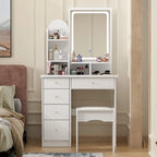 31.5  Wide Dresser Makeup Vanity With Stool and Touching Light Mirror - 31.5 W