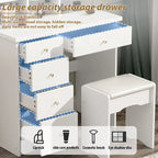 31.5  Wide Dresser Makeup Vanity With Stool and Touching Light Mirror - 31.5 W