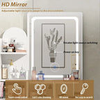 31.5  Wide Dresser Makeup Vanity With Stool and Touching Light Mirror - 31.5 W