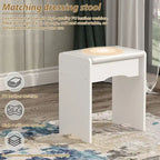31.5  Wide Dresser Makeup Vanity With Stool and Touching Light Mirror - 31.5 W