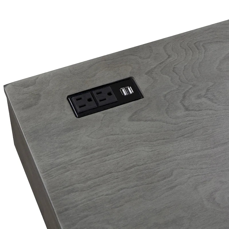 Foli Transitional 47-inch Wood 2-Drawer Desk with USBs and Power Outlets by Furniture of America