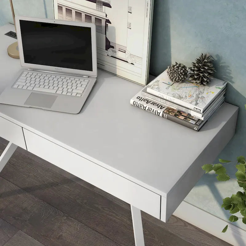 Foli Transitional 47-inch Wood 2-Drawer Desk with USBs and Power Outlets by Furniture of America