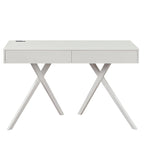Foli Transitional 47-inch Wood 2-Drawer Desk with USBs and Power Outlets by Furniture of America