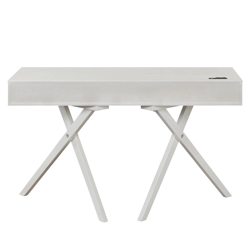 Foli Transitional 47-inch Wood 2-Drawer Desk with USBs and Power Outlets by Furniture of America