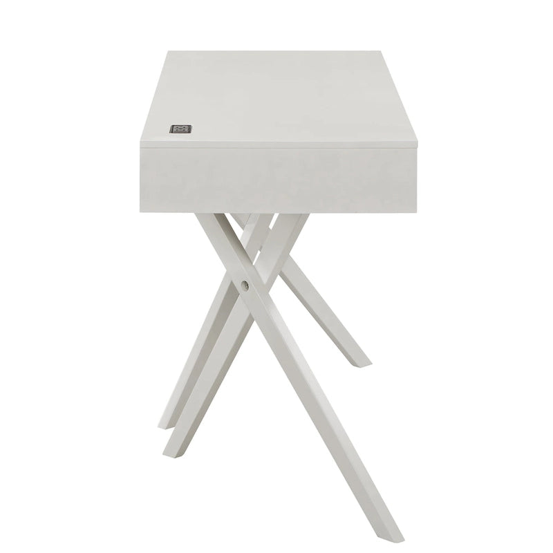 Foli Transitional 47-inch Wood 2-Drawer Desk with USBs and Power Outlets by Furniture of America