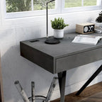 Foli Transitional 47-inch Wood 2-Drawer Desk with USBs and Power Outlets by Furniture of America