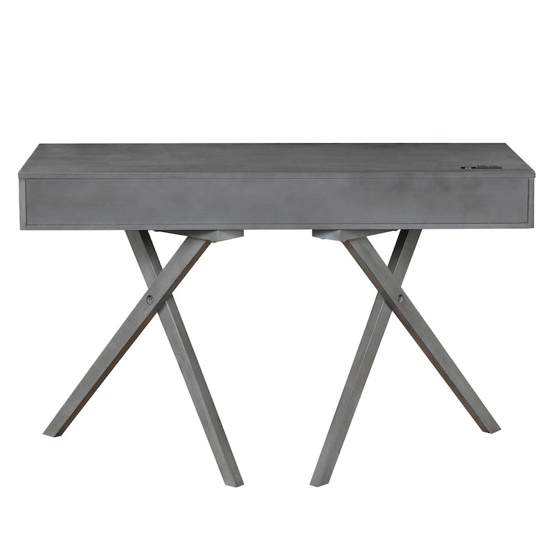 Foli Transitional 47-inch Wood 2-Drawer Desk with USBs and Power Outlets by Furniture of America
